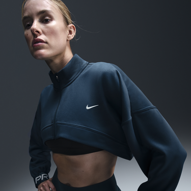 Mikina Nike Cropped Fleece Sweatshirt Tyrkysová | fv8097-478, 4