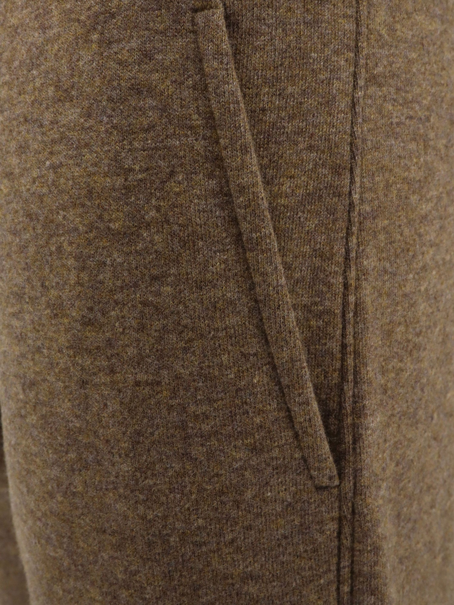 Brown Wool Blend Straight-Leg Trousers
