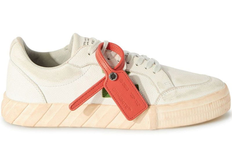 Tenisky a topánky Off-White Vulcanized Low Distressed Leather White Green Biela | OMIA085F23LEA0030155, 0