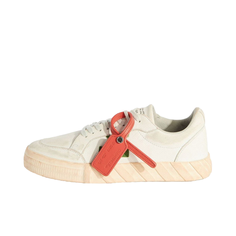 Tenisky a topánky Off-White Vulcanized Low Distressed Leather White Green Biela | OMIA085F23LEA0030155
