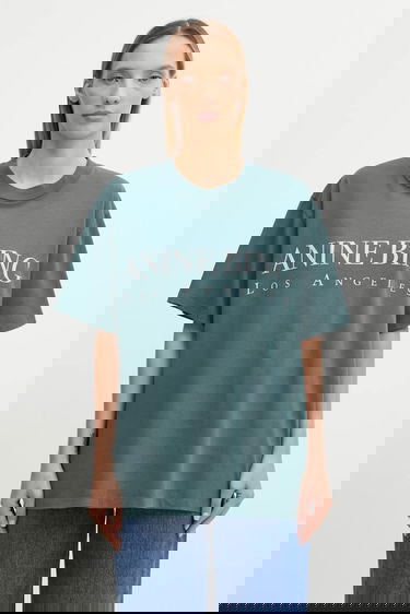 Tričko Anine Bing Anine Bing Ashton Oversized T-Shirt Zelené | A.08.10133, 0