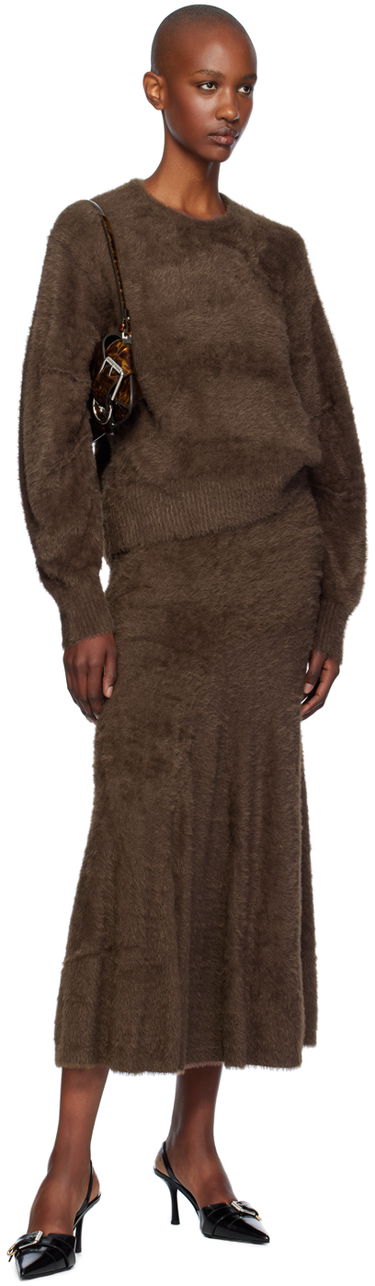 Sukňa Helmut Lang Helmut Lang Grunge Maxi Skirt Hnedá | O06HW701, 3