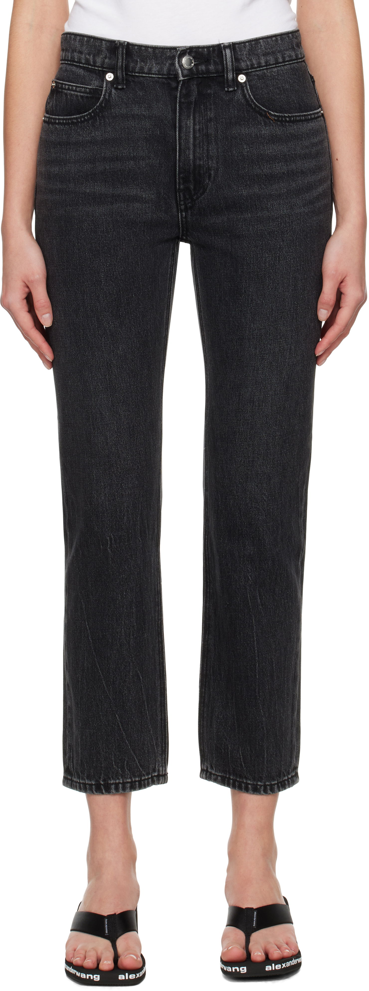 Džínsy Alexander Wang OG High-Rise Stovepipe Jeans Čierna | 4DC1254607, 0