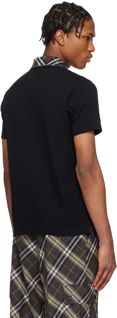 Polo tričko Burberry Burberry Cotton Polo with Plaid Collar Čierna | 8103865, 2