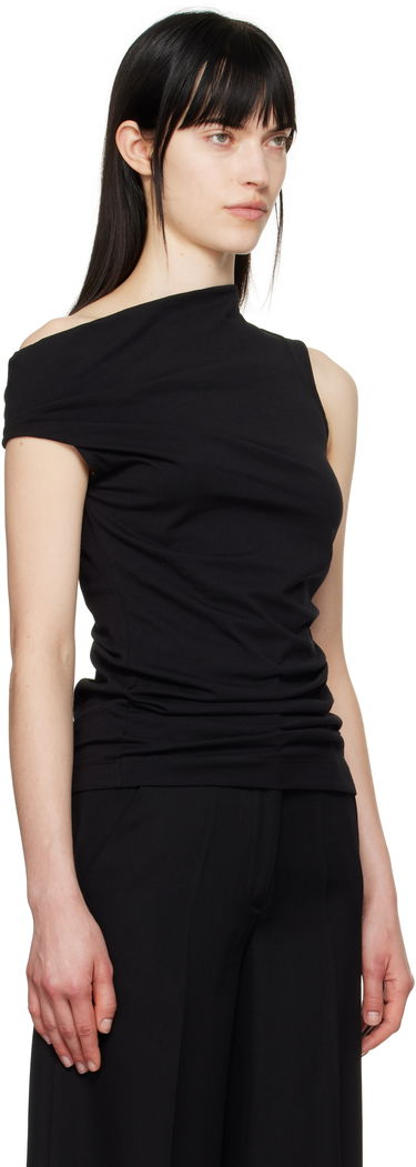 Tielko Dries Van Noten Dries Van Noten Off-Shoulder Jersey Tank Top Biela | 251-011143-1603, 4