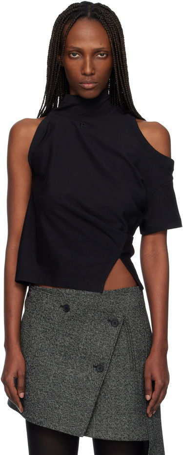 Tričko Courrèges Courrèges Twisted Jersey T-shirt Čierna | 425JTS231JS0233, 0