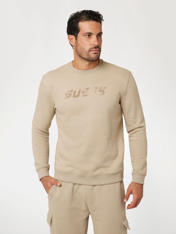 Mikina GUESS Front Logo Sweatshirt Béžová | Z4BQ18KCEA0
