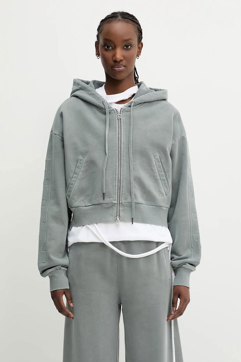 Mikina Ksubi KSUBI Sott Origin Cropped Hoodie Šedá | WSP25FL003