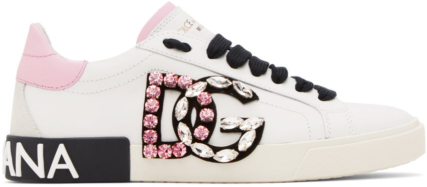 Tenisky a topánky Dolce & Gabbana White Portofino Vintage Sneakers Biela | CK2203 AO900, 0