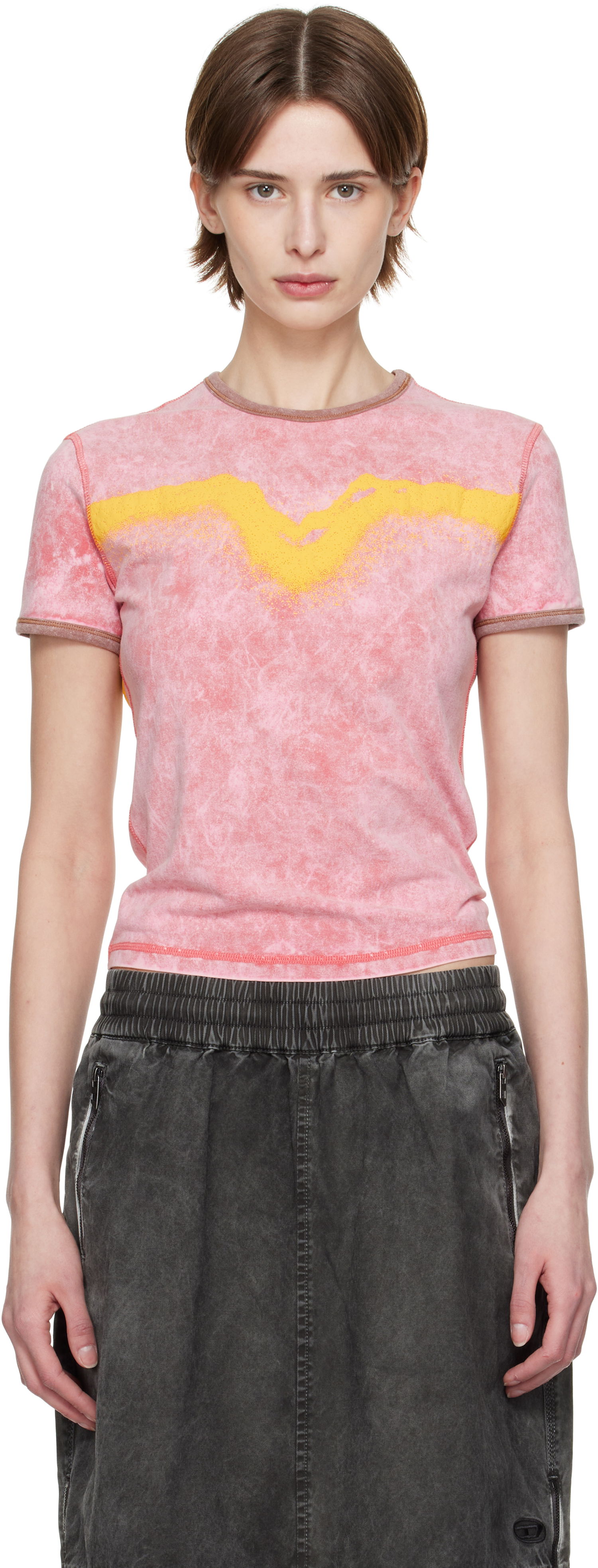 Tričko Diesel Diesel T-Uncutie-Long-Q3 Graphic T-Shirt Ružová | A17316 0SLBB, 0