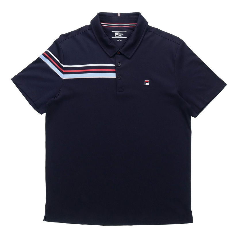 Polo tričko FILA Contrast Stripes Casual Polo Shirt Navy | F11M121114F-NV