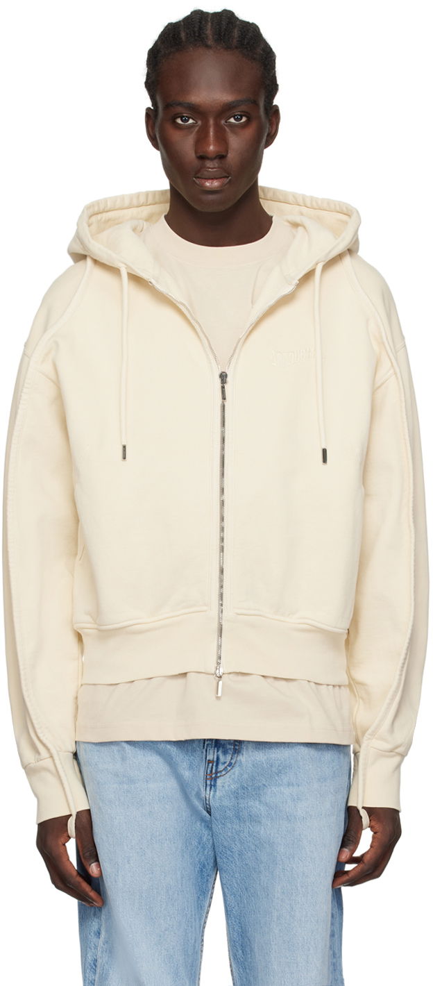 Mikina Jacquemus Les Classiques 'Le Sweater Camargue Zippé' Hoodie Béžová | 23E245JS129-2087, 0