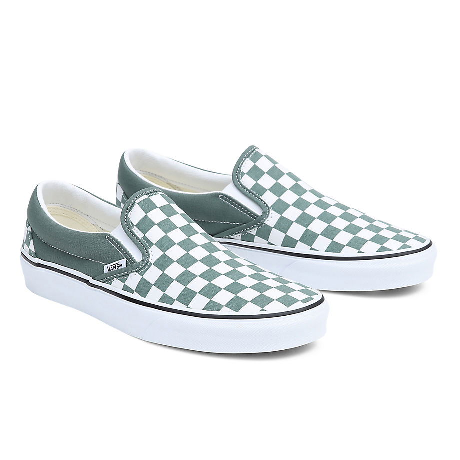 Tenisky a topánky Vans VANS Chaussures Color Theory Classic Slip-on (color Theory Checkerboard Duck Green) Femme Vert, Taille 34.5 Zelené | VN0A5JMHYQW, 0