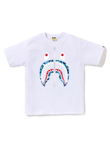 Tričko BAPE ABC Camo Shark Silver Zip Tee Biela | 1J30-110-007