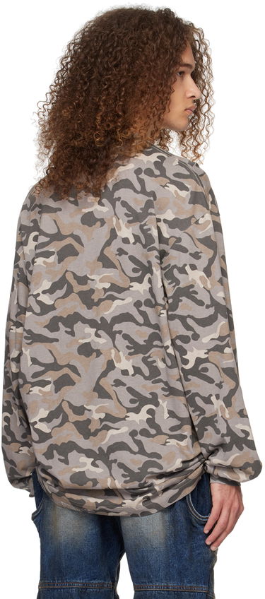 Sveter We11done We11done Camo Long Sleeve T-Shirt Šedá | WD-TT0-24-792-U-GY, 2