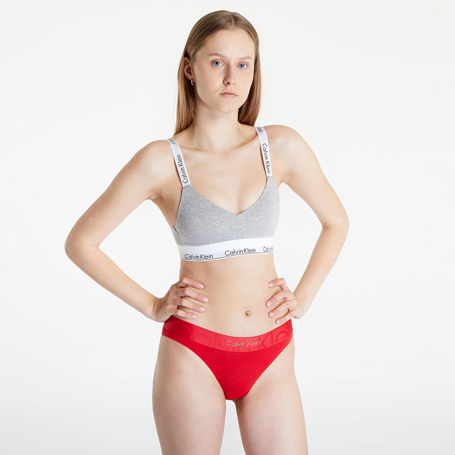 Podprsenka CALVIN KLEIN Modern Cotton Light Lined Bralette Šedá | QF7059E P7A, 0