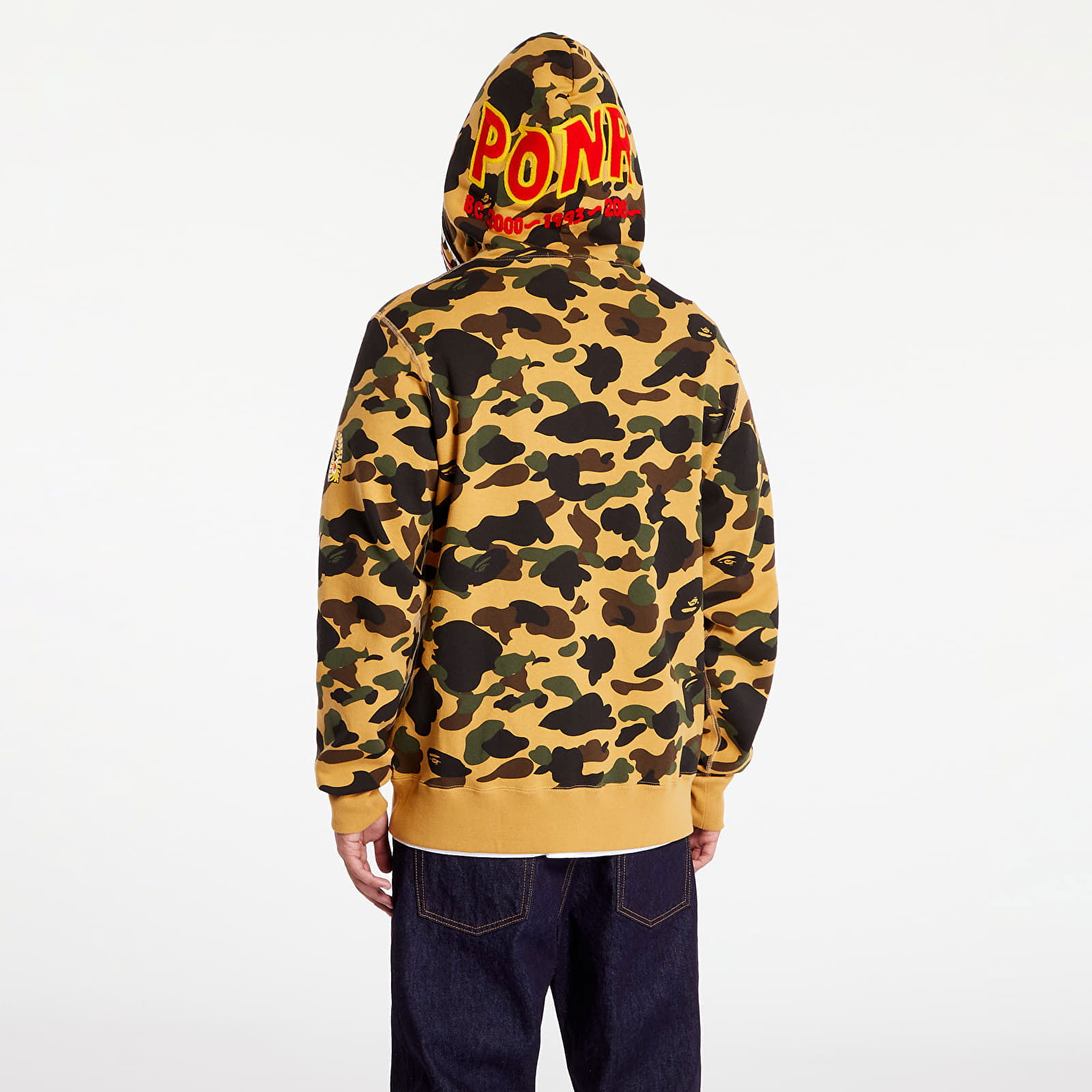 A BATHING APE 1St Camo 2Nd Shark Full Zip Hoodie Yellow