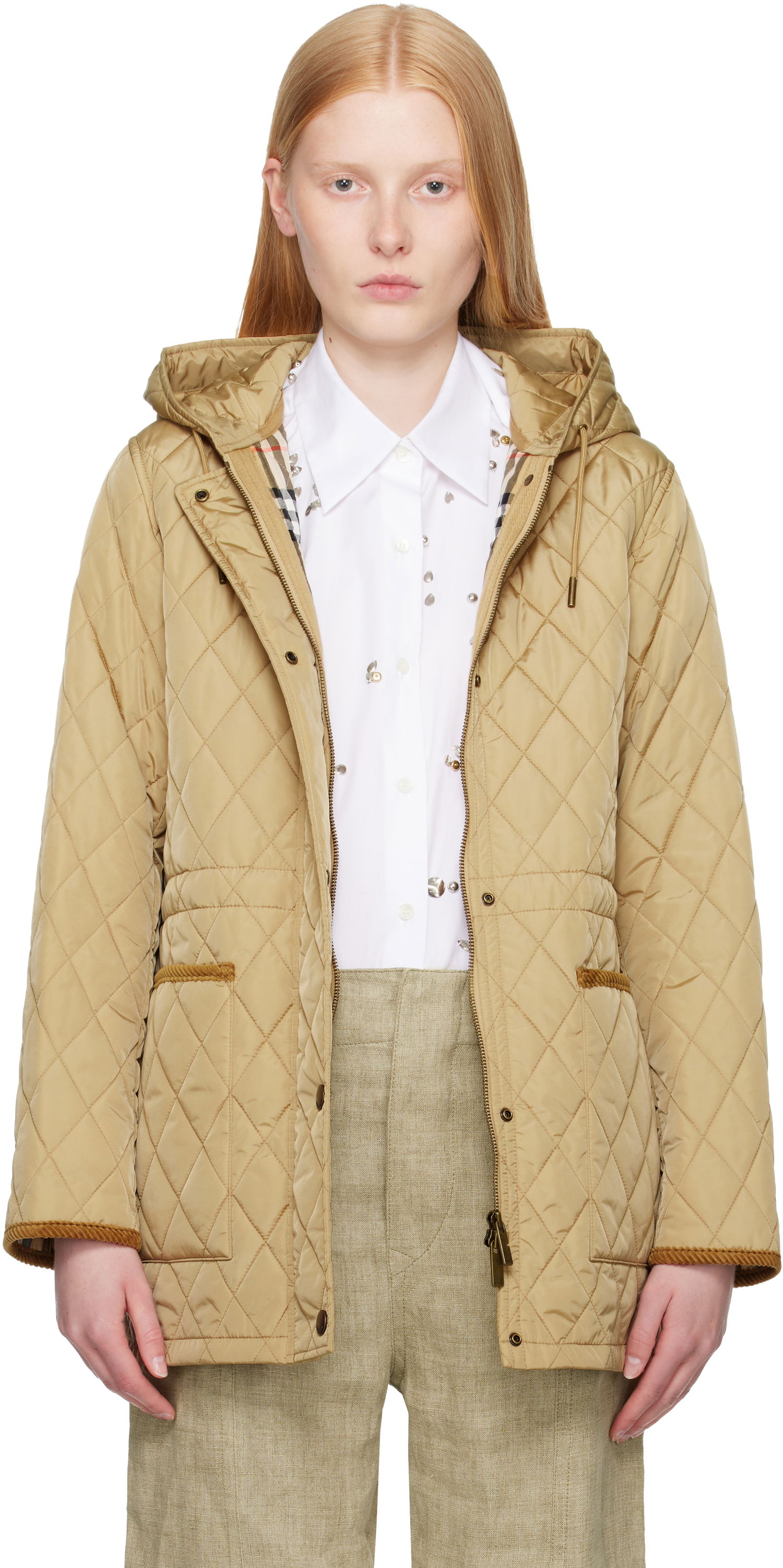 Prešívaná bunda Burberry Burberry Quilted Hooded Jacket Béžová | 8113841, 0