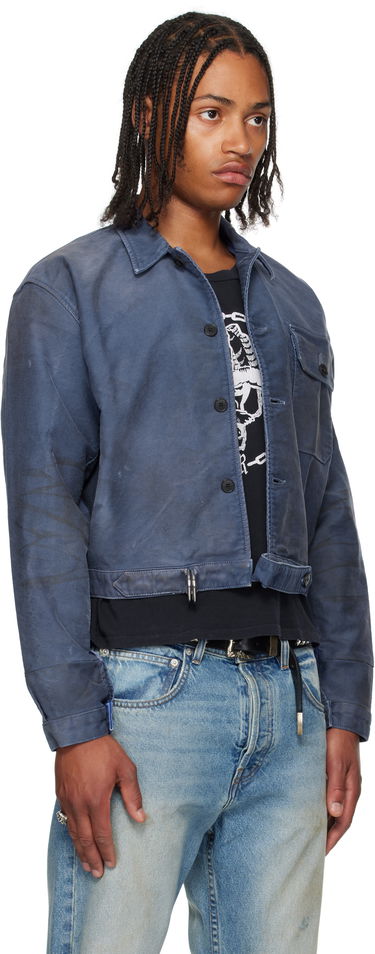 Bunda Enfants Riches Déprimés Enfants Riches Déprimés Denis Cropped Button-Up Jacket Modrá | 030-529, 1