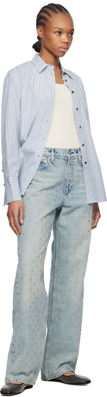 Džínsy rag & bone rag & bone Shea Relaxed Straight Jeans Modrá | WDD24H2998RGDE, 3