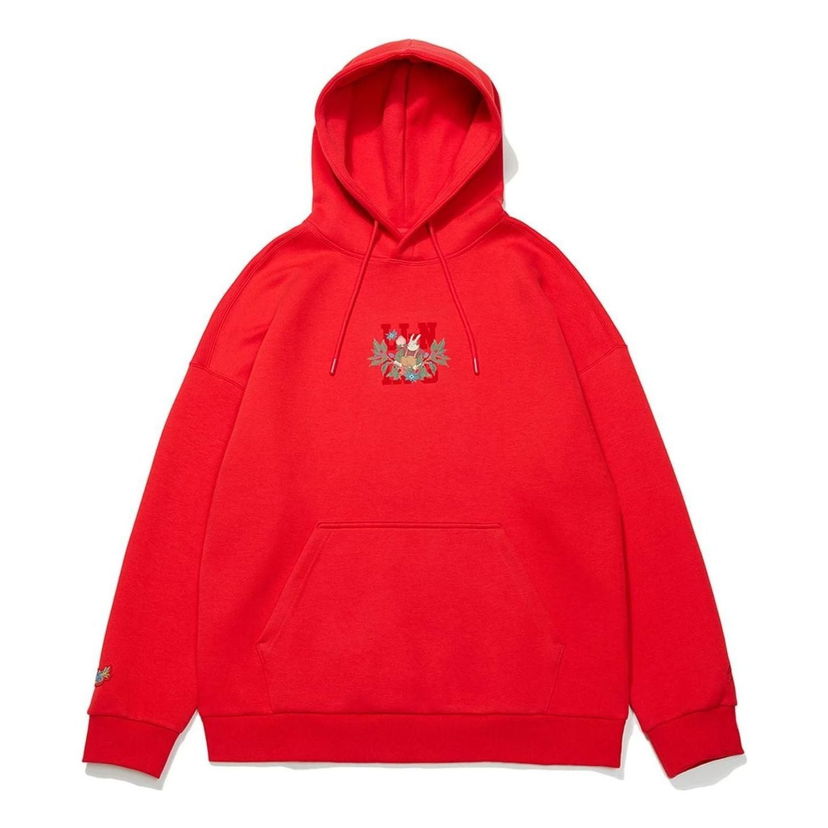 Mikina Li-Ning Knit Hoodie with Embroidery Červená | AWDT013-2