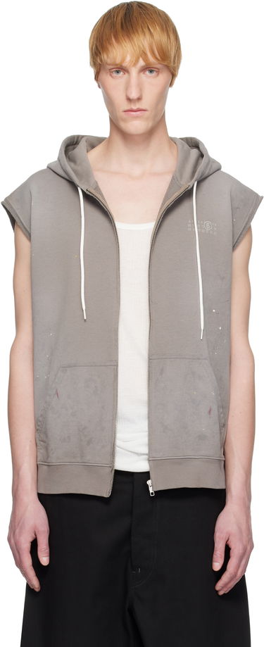 Mikina Maison Margiela MM6 Maison Margiela Paint Splatter Sleeveless Hoodie Šedá | SH2HG0005 M25013, 0