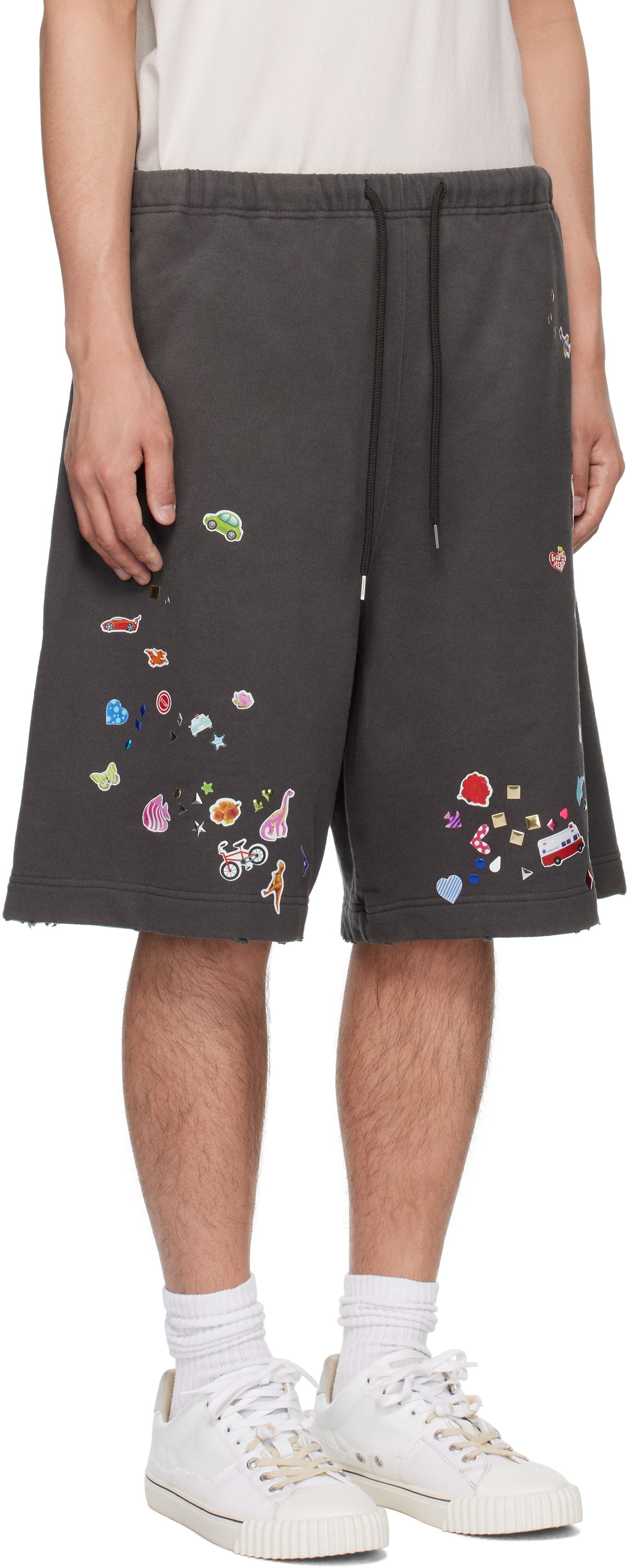 Šortky Maison MIHARA YASUHIRO MIHARA YASUHIRO Sticker Graphic Shorts Šedá | A14SP553, 1