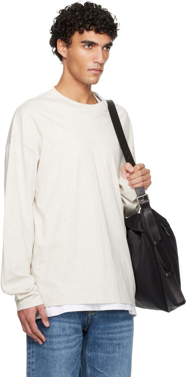 Tričko Fear of God Fear of God ESSENTIALS Holiday Embroidered Classic Long Sleeve T-shirt Béžová | 125HO254202F, 1