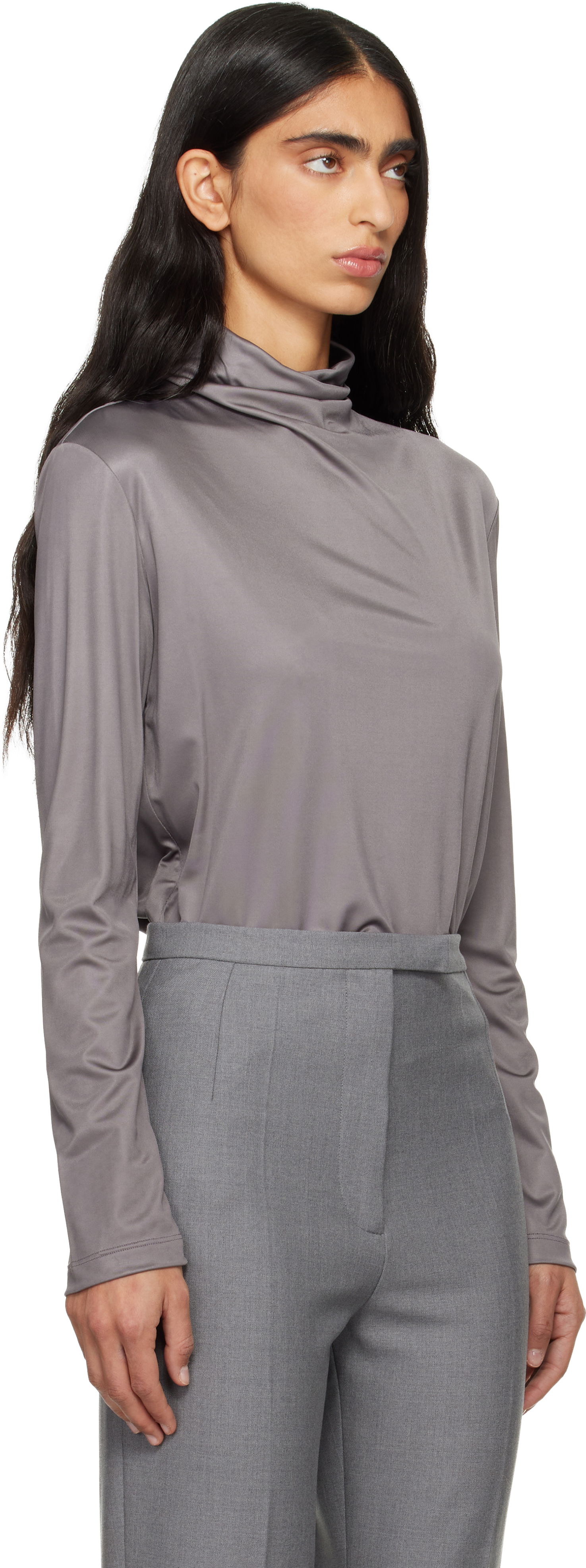 Dres Dries Van Noten Dries Van Noten Long-Sleeve Jersey Turtleneck Šedá | 252-011157-2617, 1