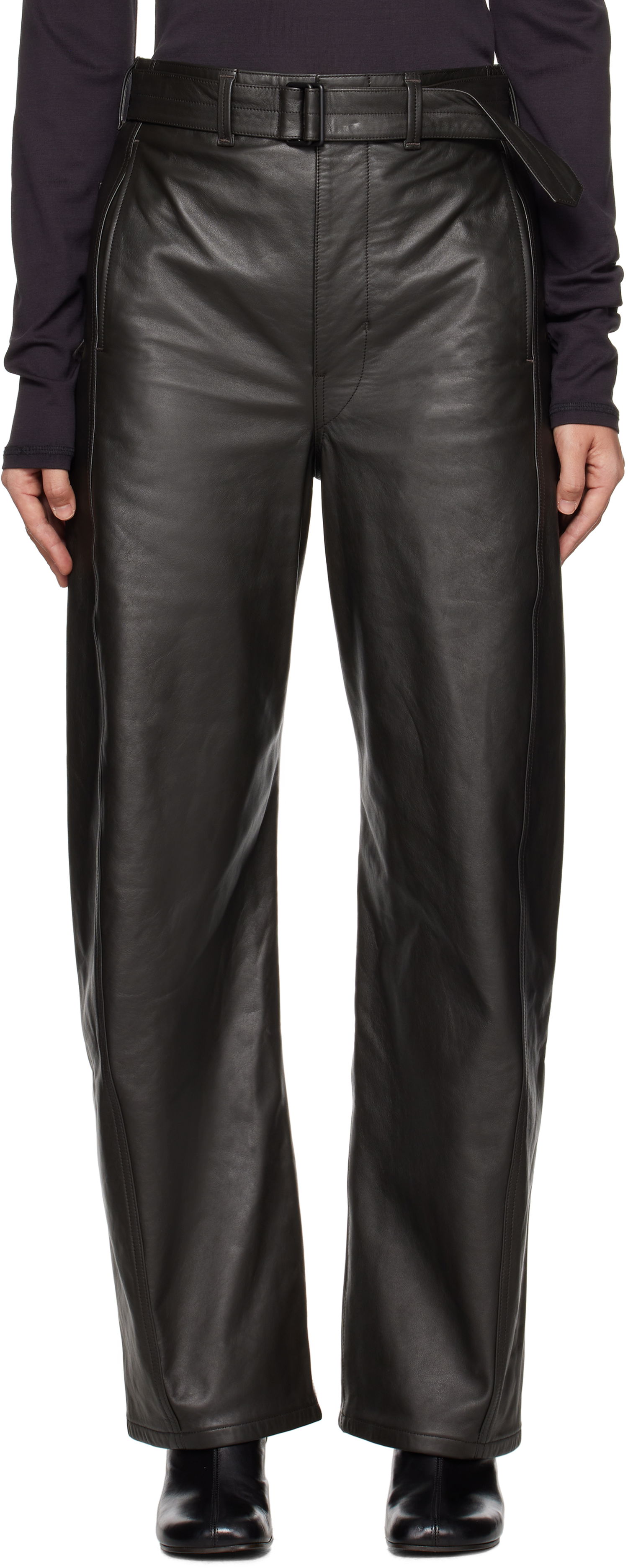 Nohavice LEMAIRE Twisted Belted Pants Čierna | PA1142 LL0095, 0