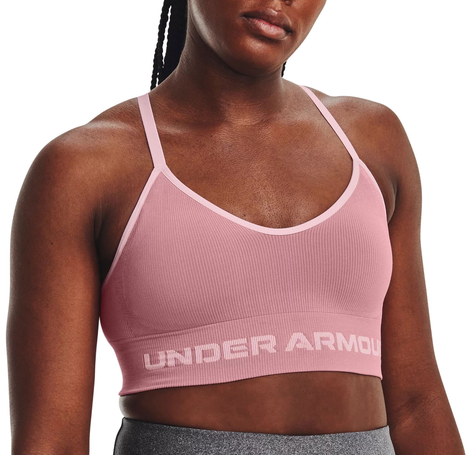 Podprsenka Under Armour Seamless Low Long Rib Bra Ružová | 1373870-697, 0
