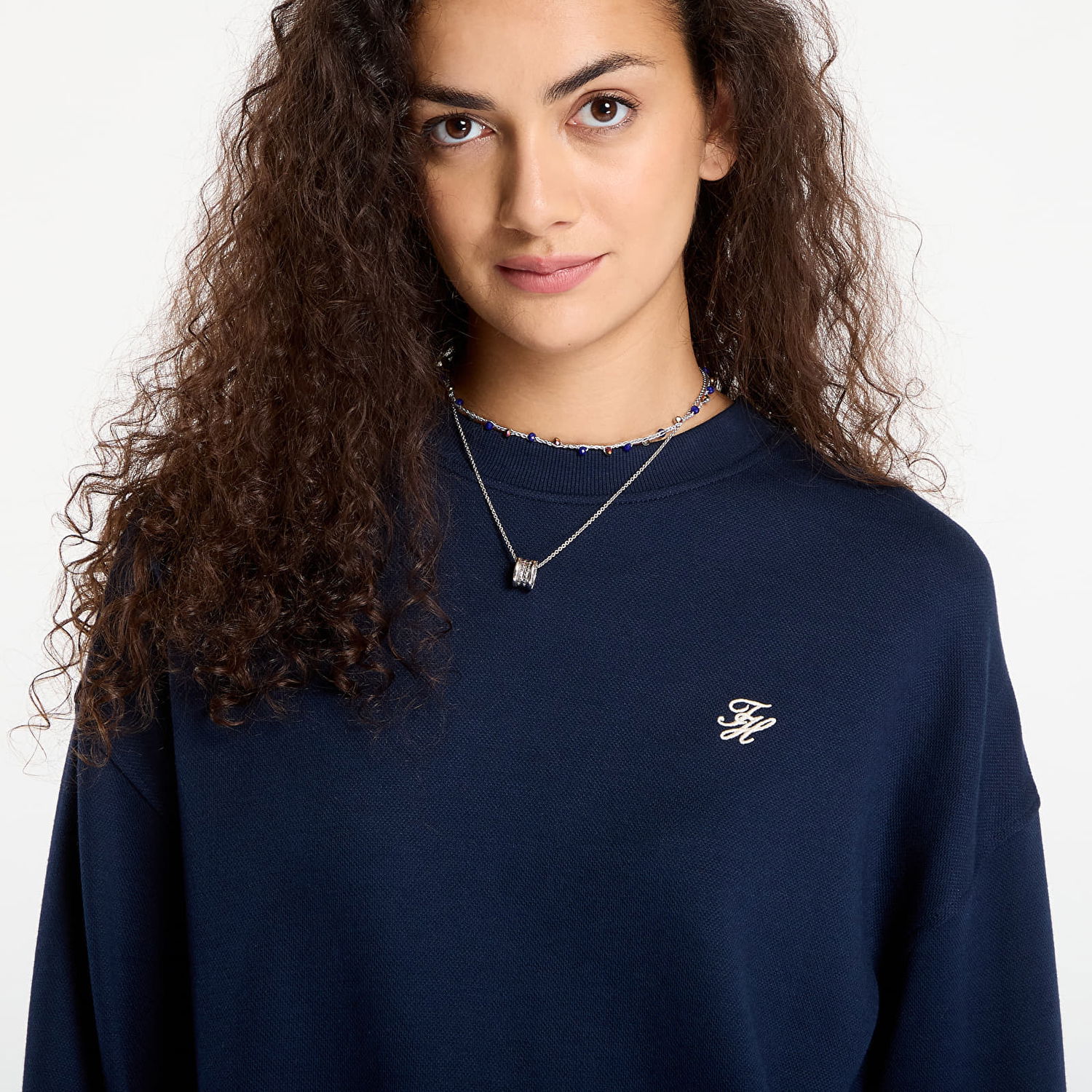 Mikina Tommy Hilfiger Tommy Hilfiger Script Pique Sweatshirt Navy | WW0WW46152 C1G, 1