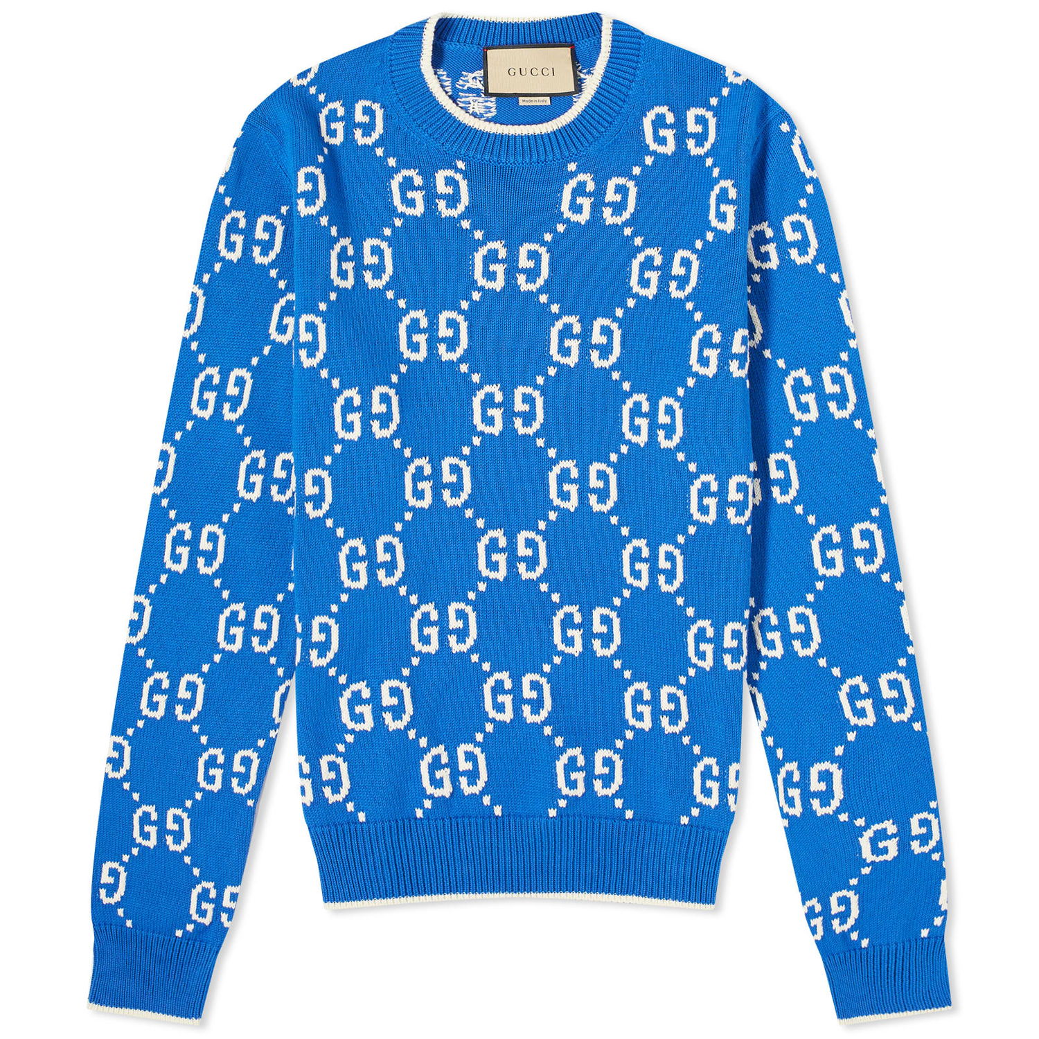Sveter Gucci Jumbo GG Jacquard Crewneck Modrá | 694767-XKCDF-4559, 0