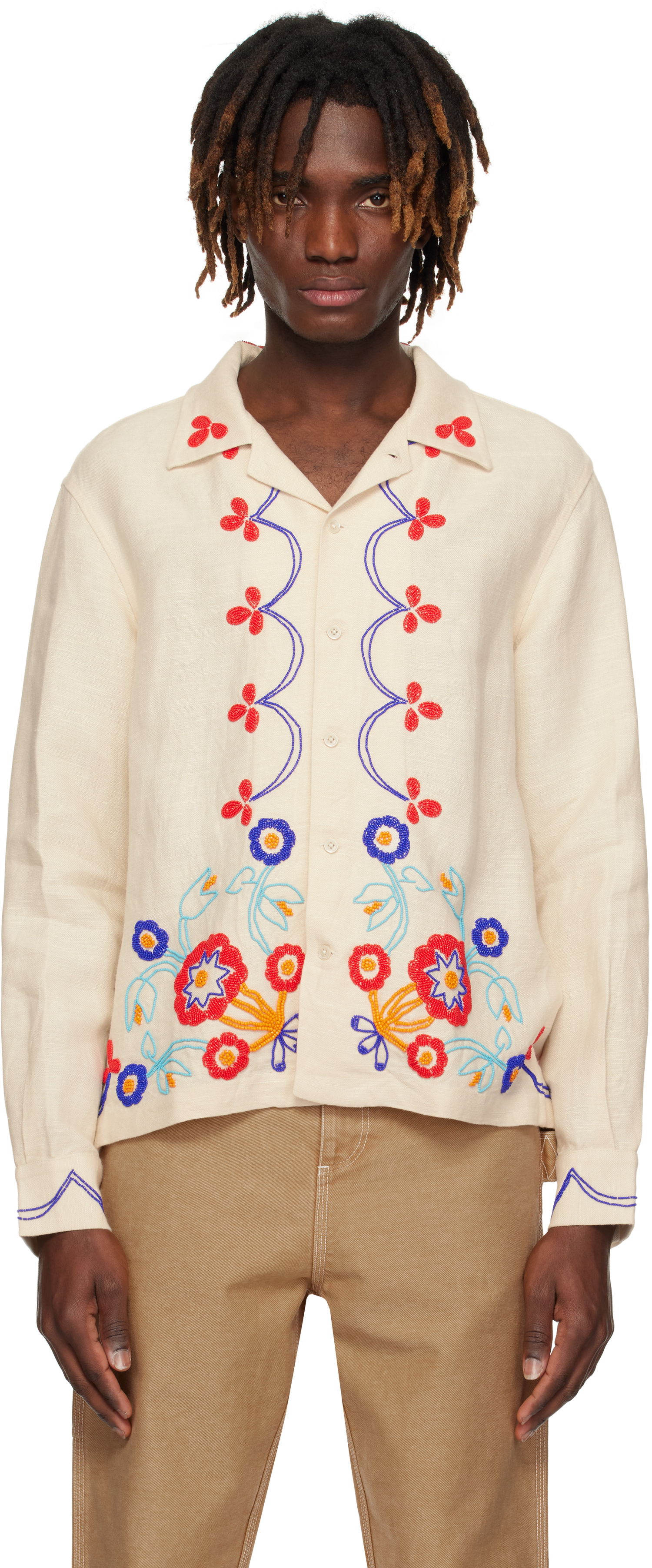Košeľa Bode Bode Beaded Garden Party Shirt Béžová | MRS25SH030, 0
