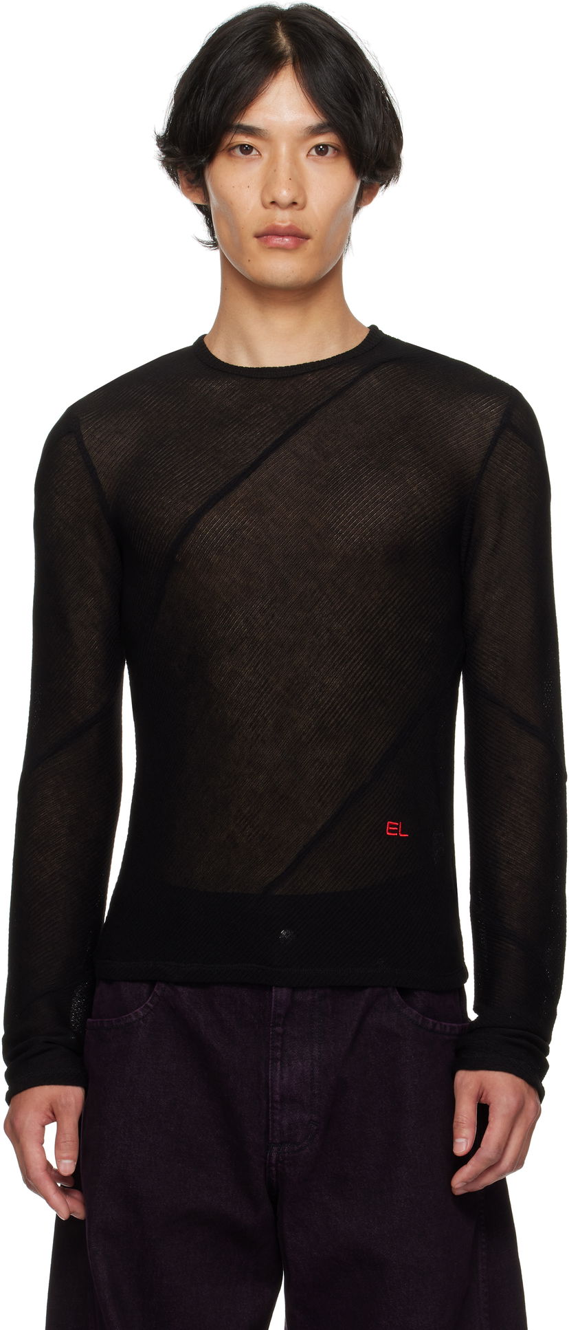 Tričko Eckhaus Latta Eckhaus Latta Spiral Long Sleeve T-Shirt Čierna | 1107-EL-PF25-J