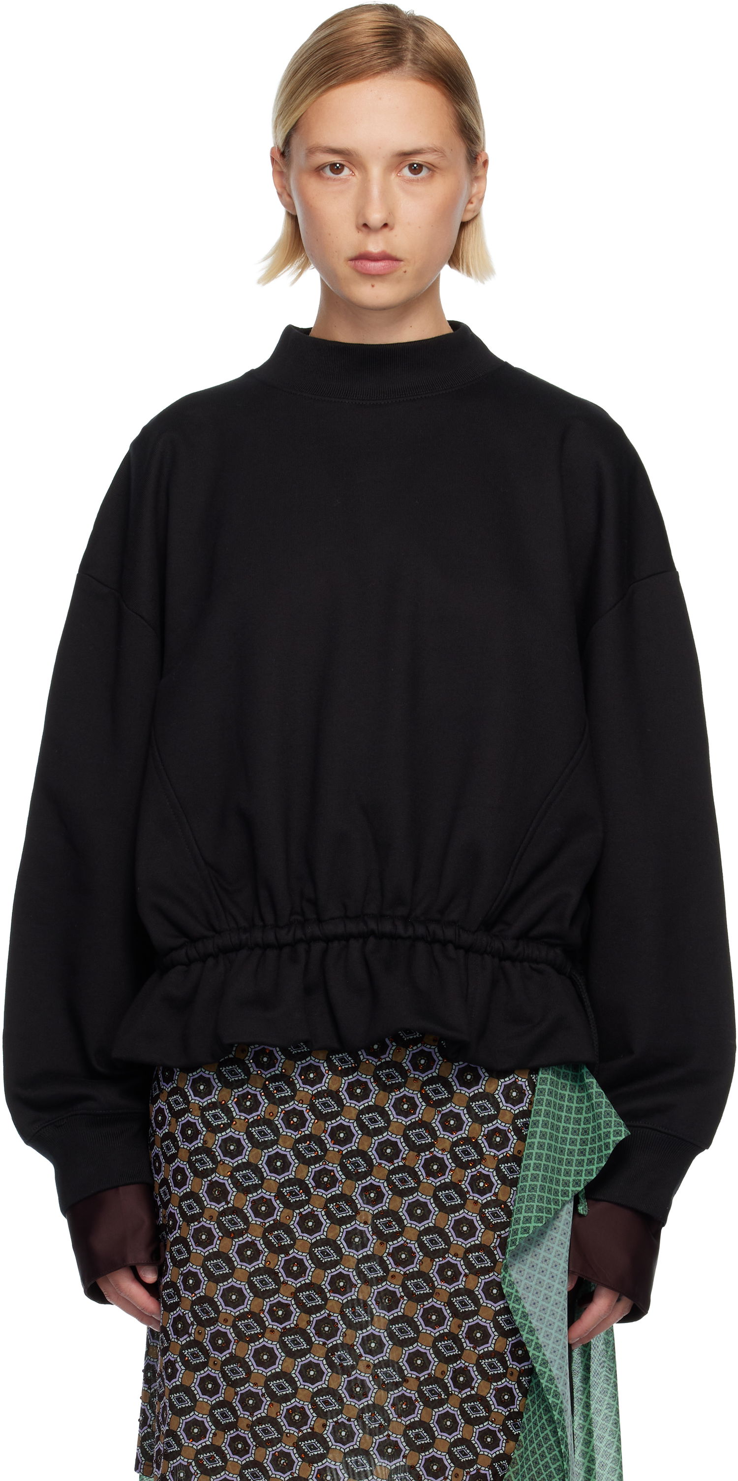 Mikina Dries Van Noten Dries Van Noten Ruffled Sweatshirt Čierna | 252-011137-2611, 0
