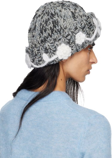 Kulicha GANNI GANNI Handknit Wool Beanie with Floral Appliqués Rôznofarebný | A7308, 2