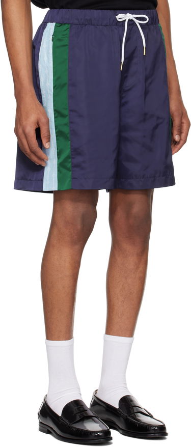Šortky Casablanca Casablanca Pinstripe Laurel Track Shorts Navy | MS25-TR-273-01, 1