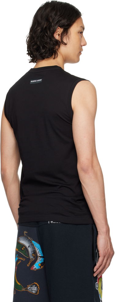 Tielko Marine Serre Marine Serre Moon Logo Sleeveless Jersey T-Shirt Čierna | MTT075A CJER0009, 2