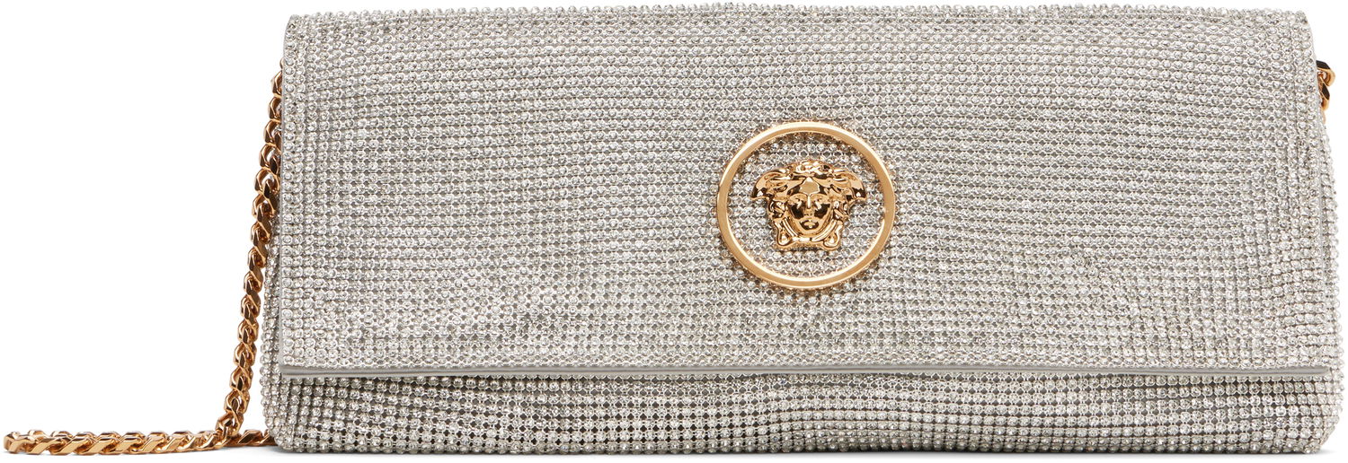 Kabelka Versace Versace 'La Medusa' Crystal Clutch Metalická | 1019867_1A15325, 0