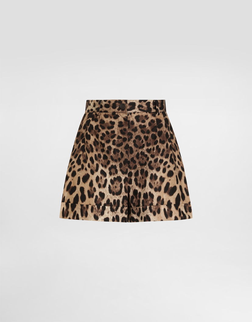 Šortky Dolce & Gabbana Dolce & Gabbana Leopard-print Poplin Shorts Rôznofarebný | FTASXTHS5E3HY13M