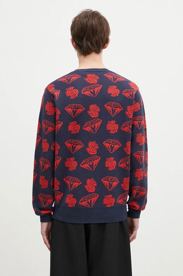Sveter BILLIONAIRE BOYS CLUB Diamonds & Dollars Knitted Jumper Modrá | B24223, 2