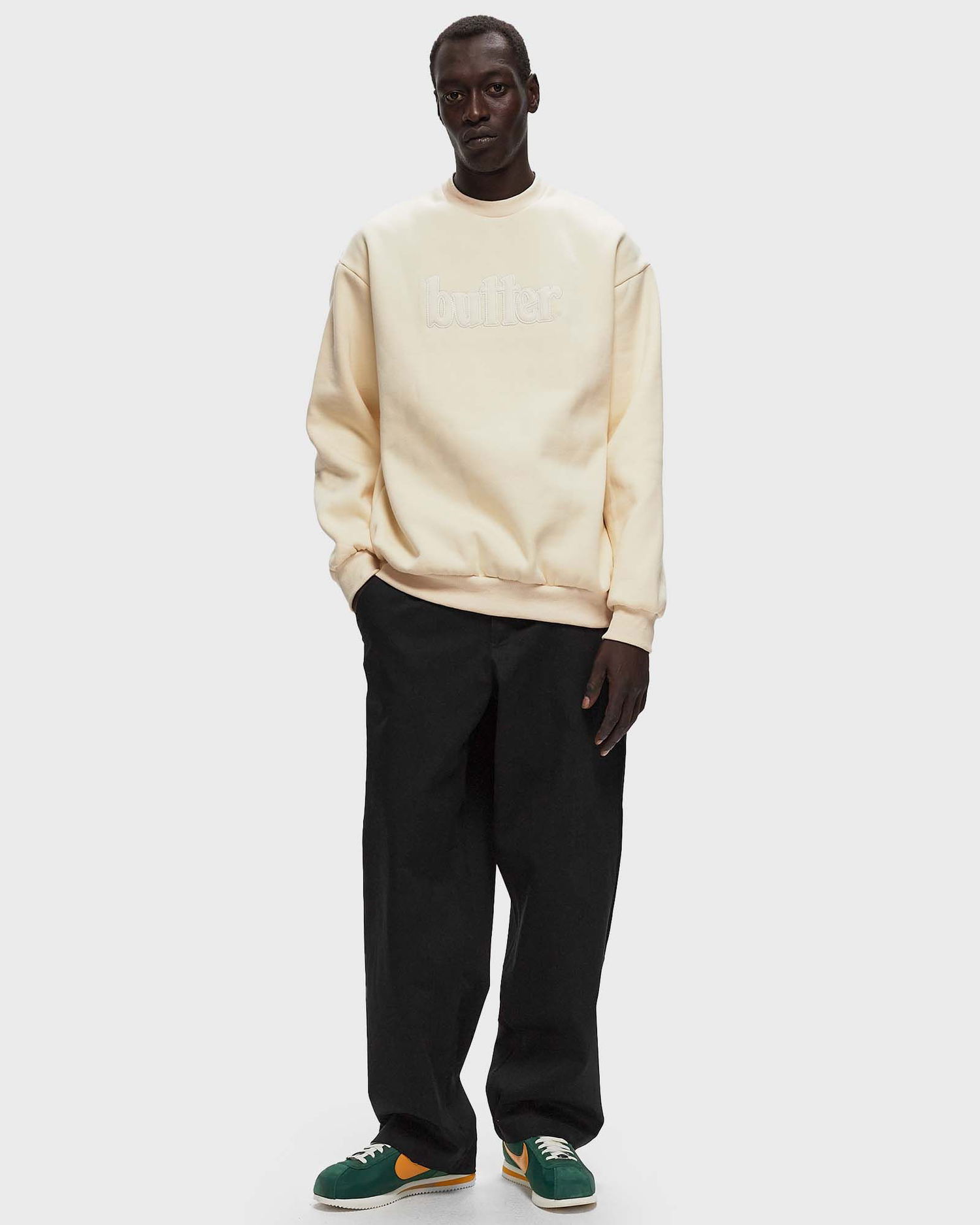 Mikina Butter Goods Butter Goods Fleece Applique Crewneck - XL Béžová | P15372, 1