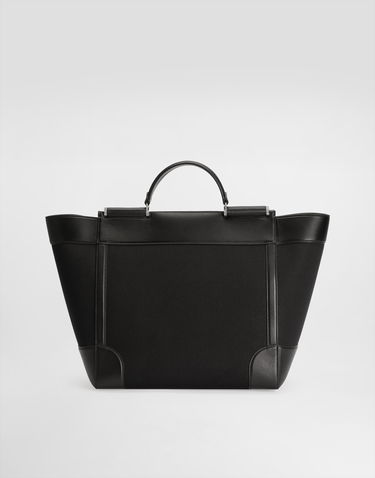 Tote bag Dolce & Gabbana Dolce & Gabbana Calfskin and Panama Tote Bag Čierna | BM2448A9C218B956, 2