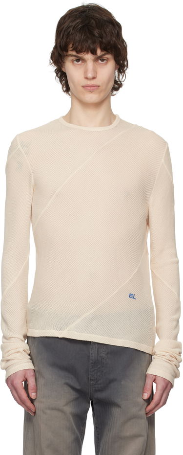 Sveter Eckhaus Latta Eckhaus Latta Spiral Long Sleeve T-Shirt Béžová | 1107-EL-PS25-O - OAT, 0
