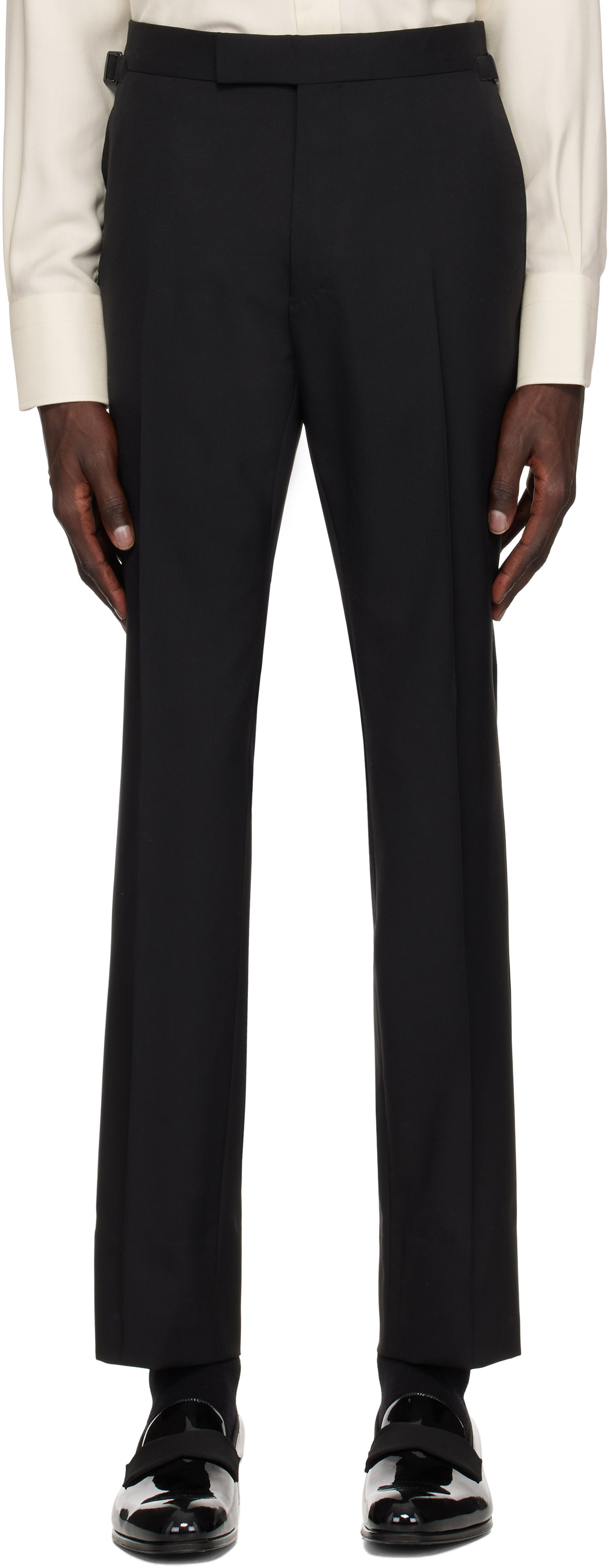 Nohavice Tom Ford Tom Ford Shelton Plain Weave Trousers Čierna | PLSS01-WOS02, 0