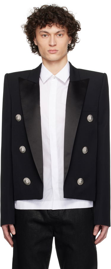 Bunda Balmain Balmain 6 Lion Button Spencer Blazer Čierna | EH0SC195MD02, 0