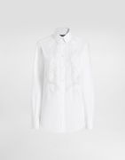 Dolce & Gabbana Cotton Poplin Shirt with Lace Inlay