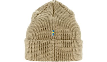 Kulicha FJÄLLRÄVEN Ribbed Knitted Beanie with Logo Tab, One Size Béžová | F84767-118, 2