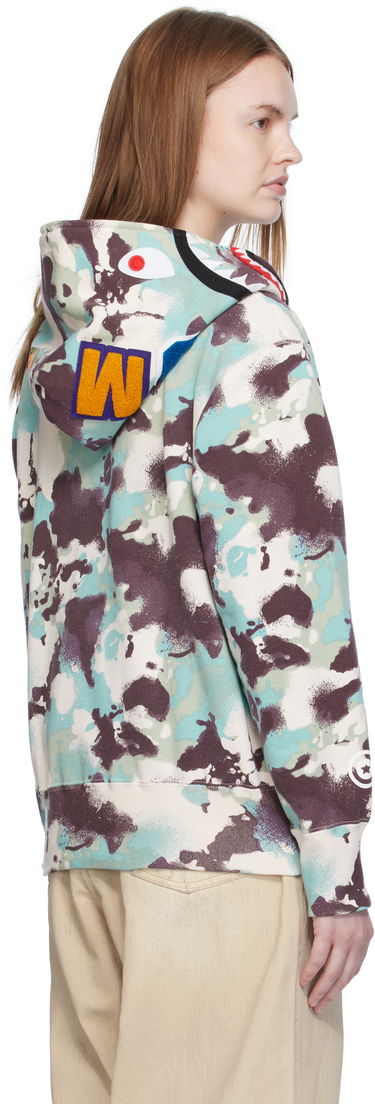 Mikina BAPE A Bathing Ape Map Camo Shark Full Zip Hoodie Rôznofarebný | 001ZPL302001L, 2